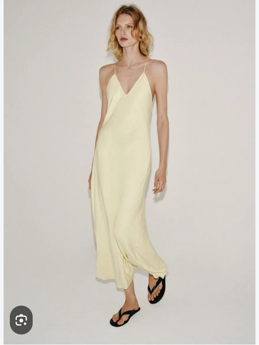 NWT Zara heavyweight buttery soft cream slip dress midi maxi flowy Small